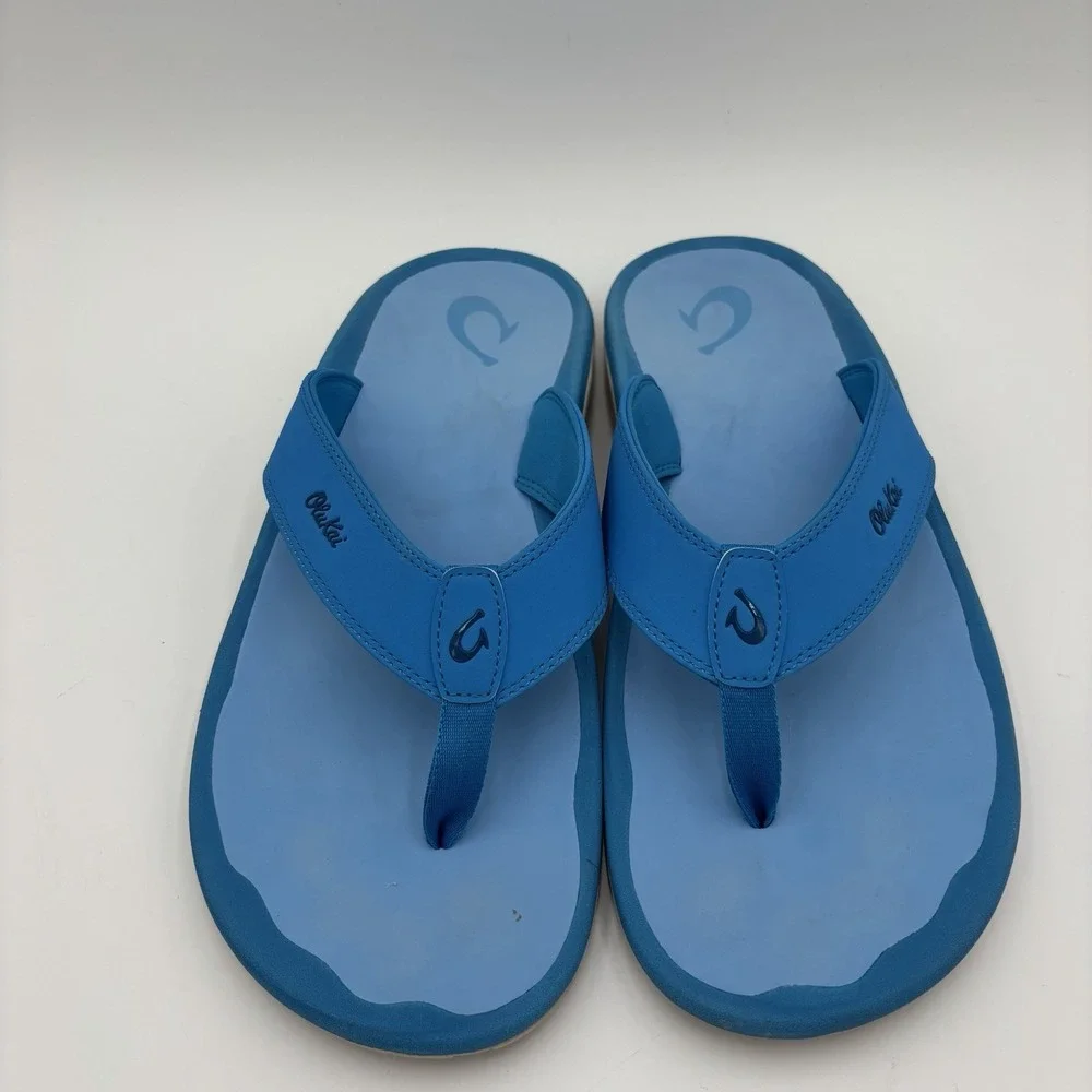 OluKai Ohana Sandals Blue Mens Size 14 Slip On Beach Vacation